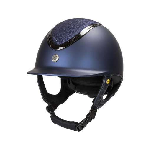 Back on Track Pardus Screw Smooth Top Sand Blue MIPS equestrian riding helmet