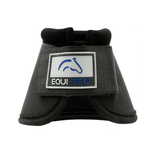 Equi-Tek Ballistic Bell Boots Black Small with no-turn design for horse hoof protection