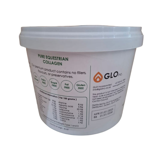 GLO Equestrian Collagen 1kg pure bovine collagen horse supplement