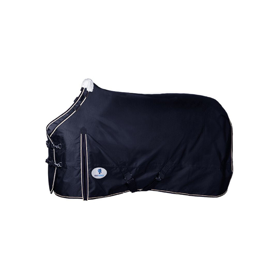 Equiforce black medium-weight 150g turnout rug with 600D waterproof outer
