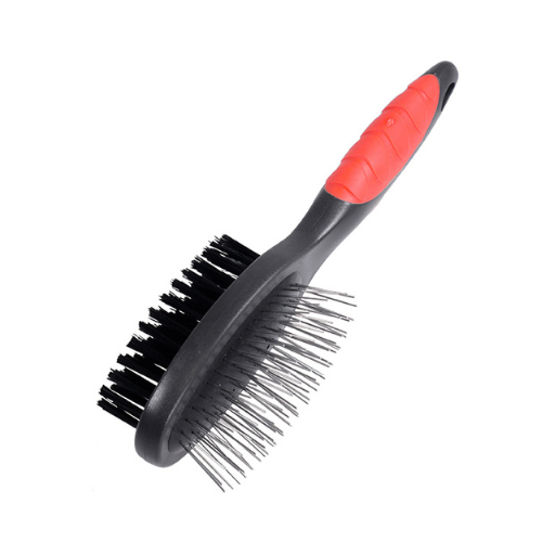 Rosewood Salon Grooming Small Double-Sided Brush with pin and bristle sides for short medium and long pet coats