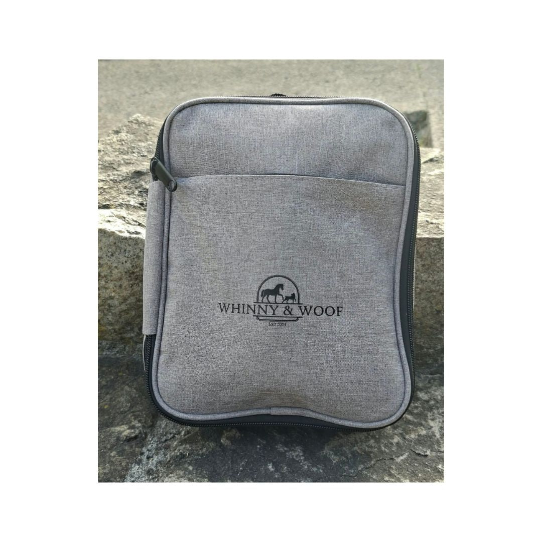 W&W Essentials Equestrian First Aid Kit with a hardy zip carry bag and essential horse first aid supplies.