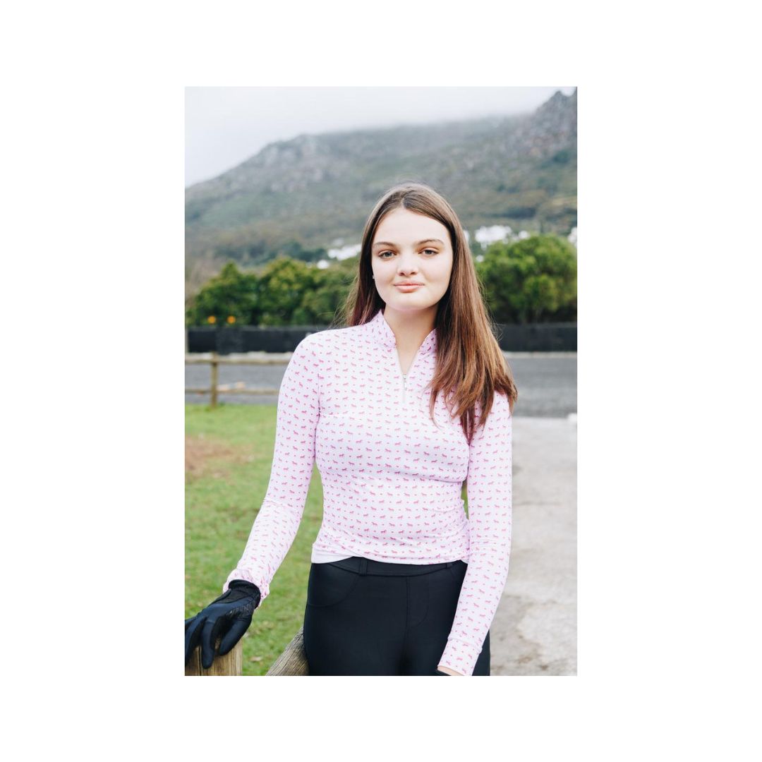 Women's long sleeve moisture-wicking riding top