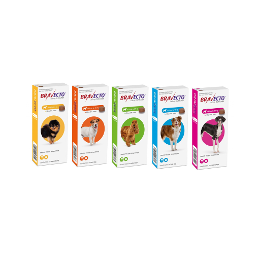 Bravecto Chew for Dogs 12 week flea and tick treatment available in five weight ranges