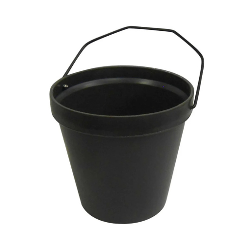 Heavy duty 25L plastic horse stable water bucket with metal carrying handle