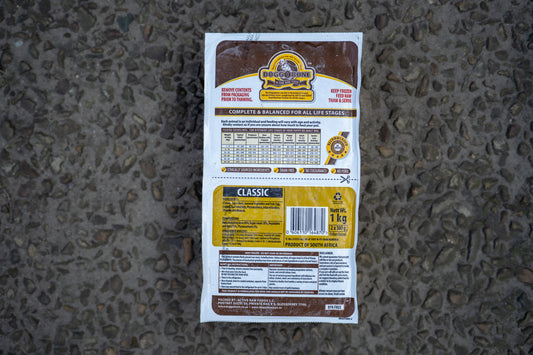 Doggobone Classic 1kg chicken raw dog food with organ meat, tripe, liver, vegetables and fruit