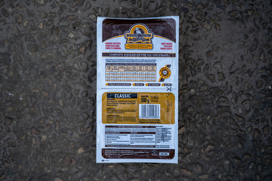 Doggobone Classic 500g chicken raw dog food with organ meat, tripe, liver, vegetables and fruit