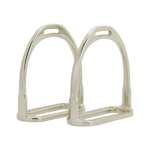 Equi-Tek 12cm nickel plated economy stirrup irons for riding schools and new riders