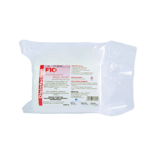 F10 Disinfectant Wipes Refill 100 pack alcohol-free surface disinfectant