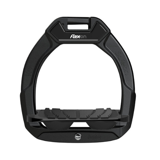 Flex-On Safe-On Junior safety stirrups for young riders weighing 15 to 40kg with retractable outer safety arm