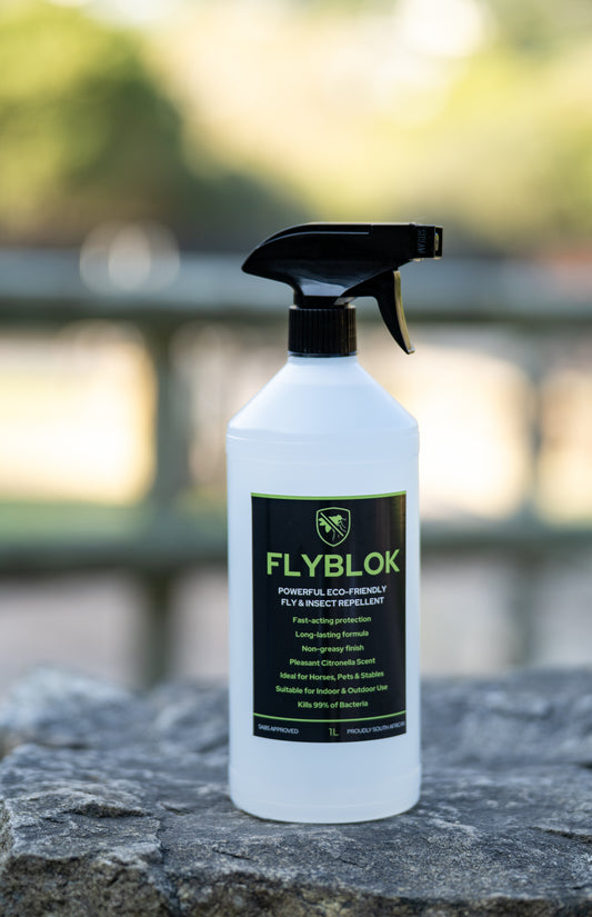 FlyBlok Insect Repellent 1L citronella spray for horses dogs stables and kennels