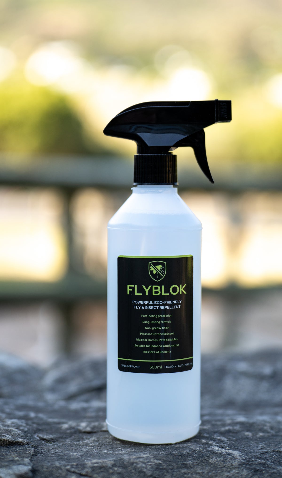 FlyBlok Insect Repellent 500ml citronella fly spray for horses dogs and stables