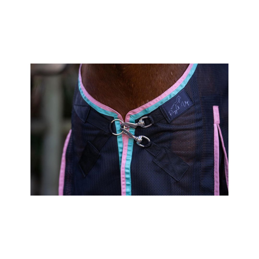 Rugged-Up breathable mesh flysheet with adjustable surcingles and leg straps