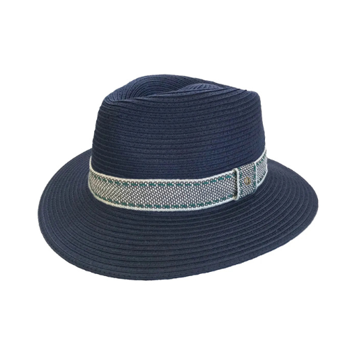 House Of Ord Dunes Fedora Hat - Navy, 61cm