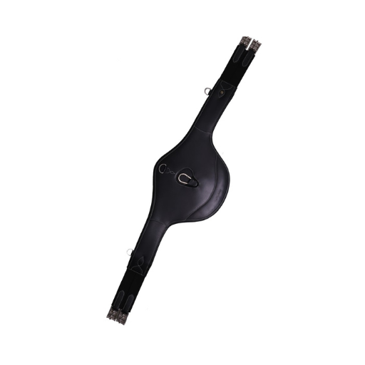 Indiana Kick Pad Girth with Both Side Elastic &amp; Roller Buckle - Black