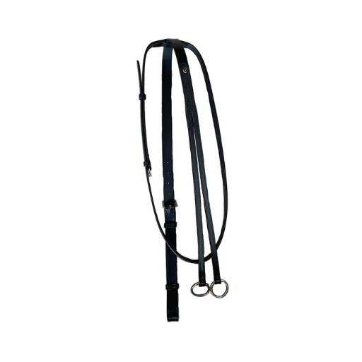 Indiana Raised Premium black leather running martingale made from vegetable-tanned English leather