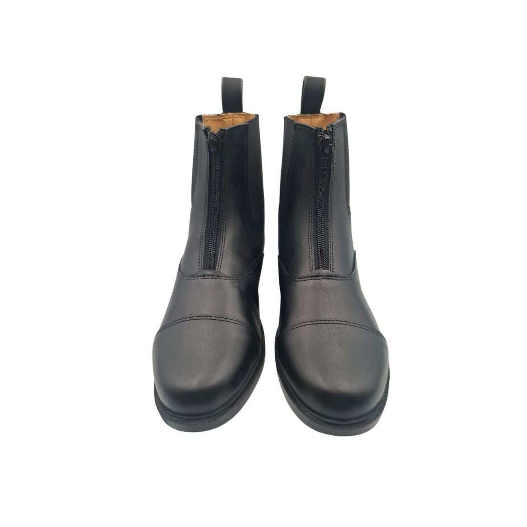 Kids Indiana genuine leather equestrian ankle boots with elastic side gussets and a sturdy sole for riding and stable wear.