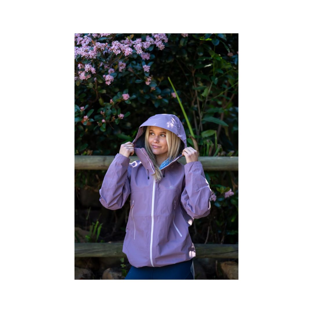 W&W Lightweight Raincoat in purple, lightweight wet-weather jacket for horse riding, stable yard work and outdoor activities.