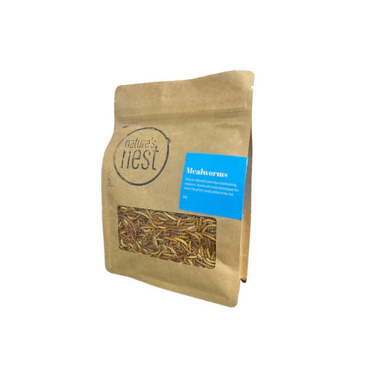 Nature's Nest Mealworms 100g natural protein treat for birds chickens reptiles and small animals