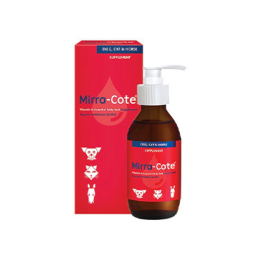 Mirra-Cote dog and cat skin and coat supplement with Omega-3 Omega-6 evening primrose and flaxseed oils