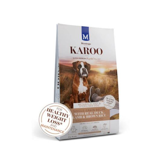 Montego Karoo Adult Metabolic Diet & Sterilised Dog Targeted Care Duck & Lamb 12kg