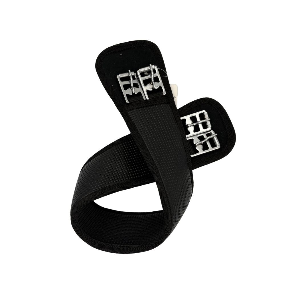 Indiana black neoprene dressage horse girth for comfortable everyday riding and schooling