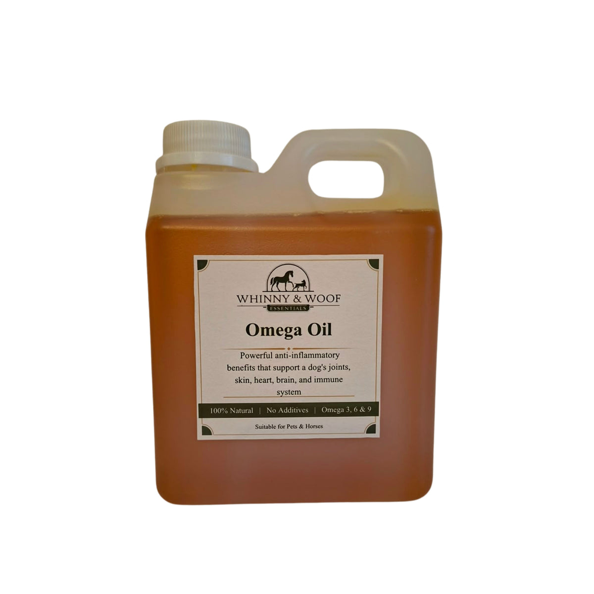 W&W Essentials Omega Oil 1L Omega-3, Omega-6 and Omega-9 supplement for horses and dogs