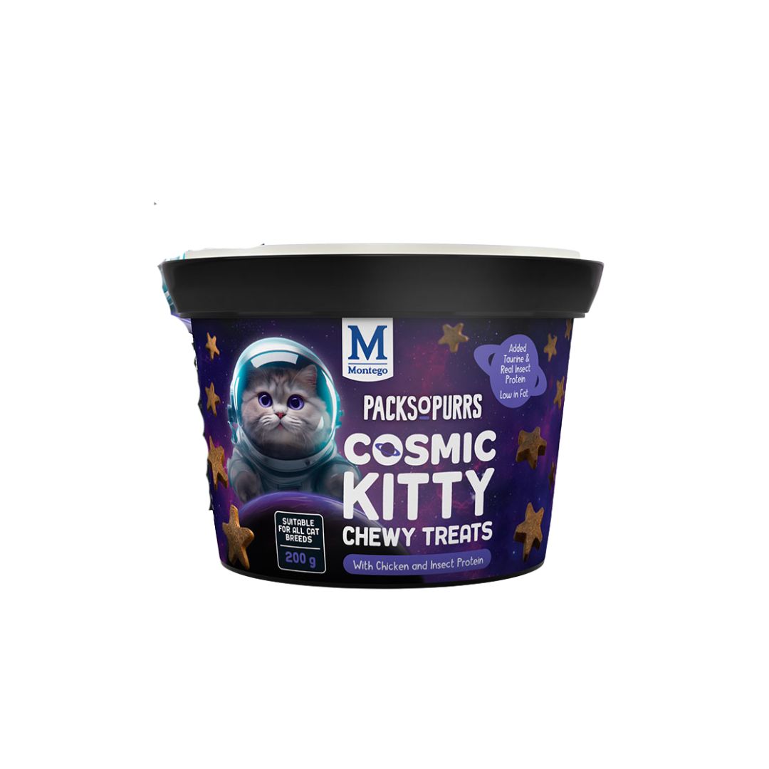 Montego Packs O' Purrs Chewies Chicken & Insect Protein Cat Treats 200g