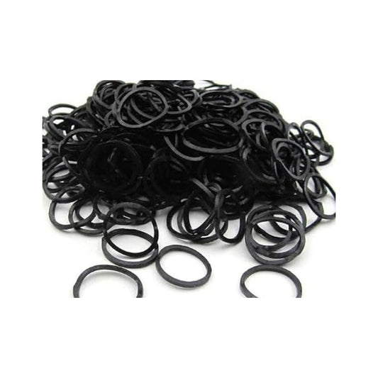Whinny & Woof Essentials black silicone horse plaiting elastics approximately 500 pack in resealable bag