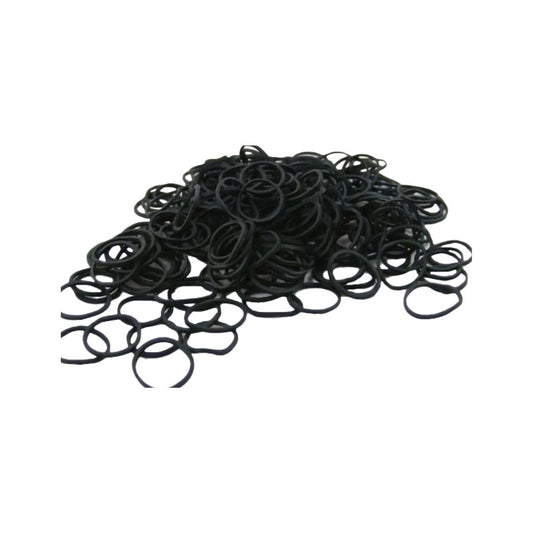 Black horse mane plaiting elastics 500 pack in resealable bag for competition and show preparation