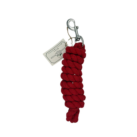 Red 2m twisted cotton horse lead rope, 20mm thick for everyday yard use