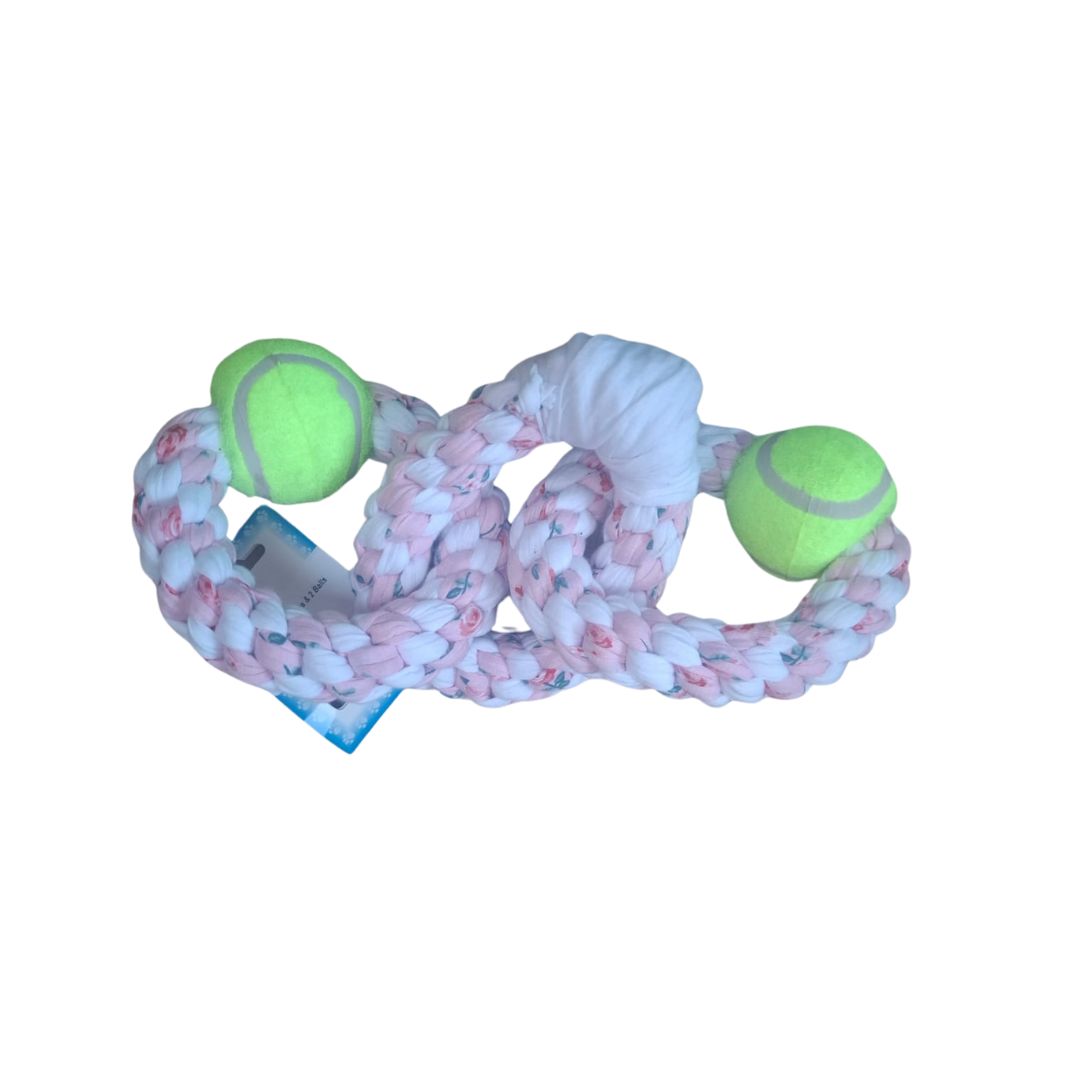Rope Toy - 3 Rings & 2 Balls