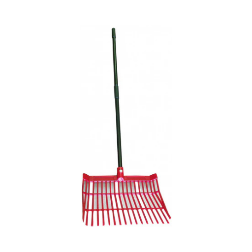 Lightweight horse stable fork with strong tines and metal handle for mucking out and manure removal