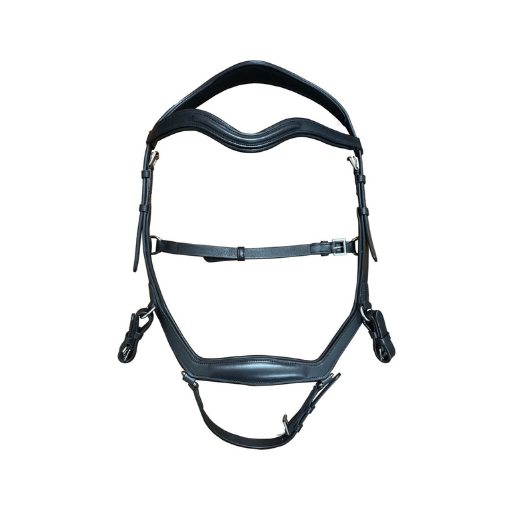 Tack &amp; Leather Indiana Micklem Bridle with Sure grip Reins - Black