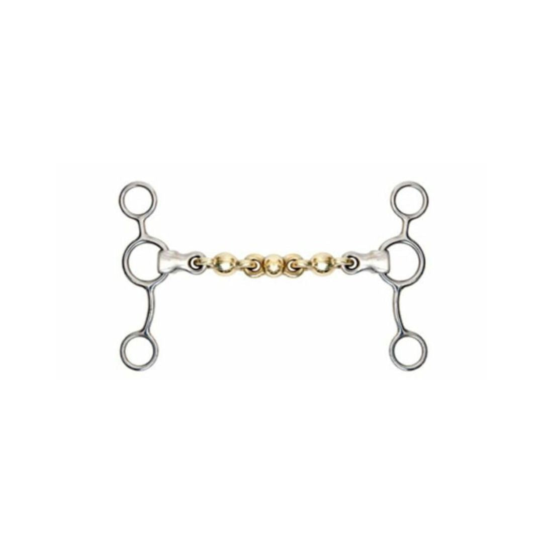 Tom Thumb Waterford horse bit with brass alloy mouthpiece for showjumping and eventing
