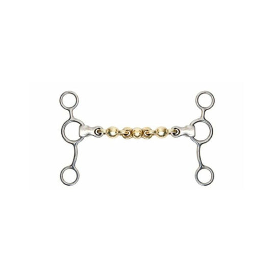 Tom Thumb Waterford horse bit with brass alloy mouthpiece for showjumping and eventing