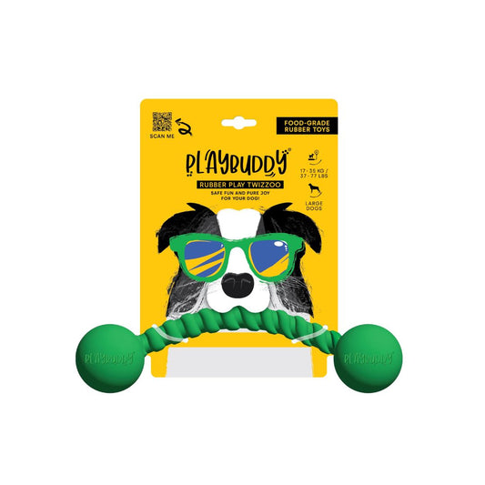 Durable Playbuddy Twizzoo rubber dog chew toy