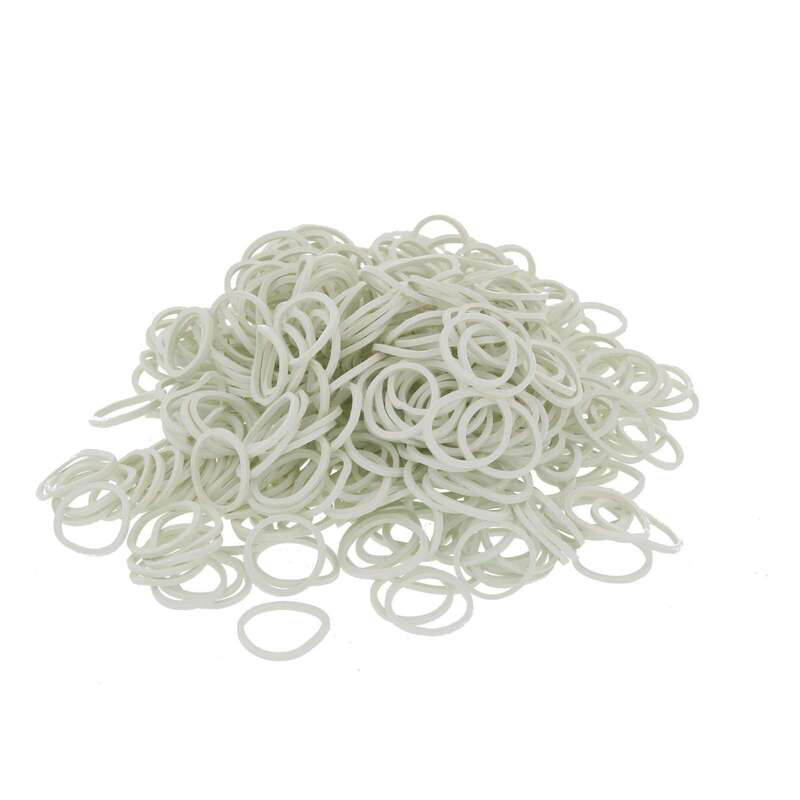 Whinny & Woof Essentials white silicone horse plaiting elastics approximately 500 pack for competition mane plaiting