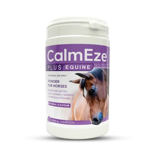 CalmEze Plus EQ Powder 500g nutritional calming supplement for horses during travel training and stressful situations