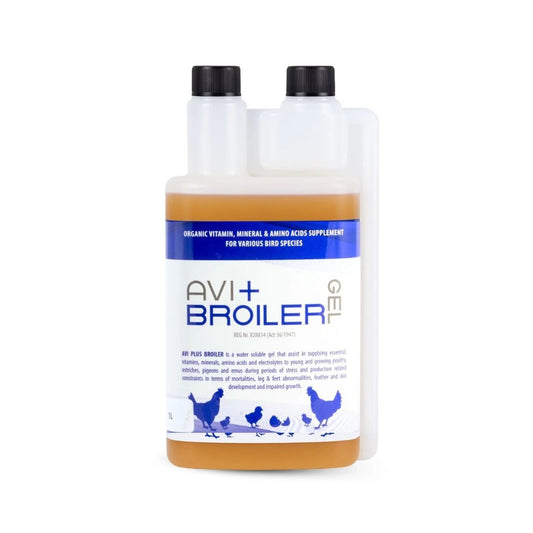 Camelus Avi Broiler 1L water-soluble nutritional supplement for young and growing poultry.