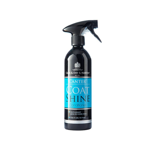 Carr & Day & Martin Canter Coat Shine Conditioner 500ml for a glossy, non-greasy horse coat.